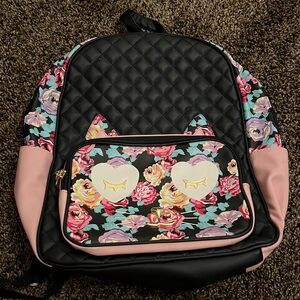 Betsey Johnson Striped Floral Backpack
